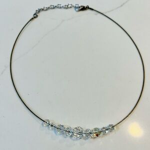 Swarovski Silver Crystal Necklace Minimalist Design